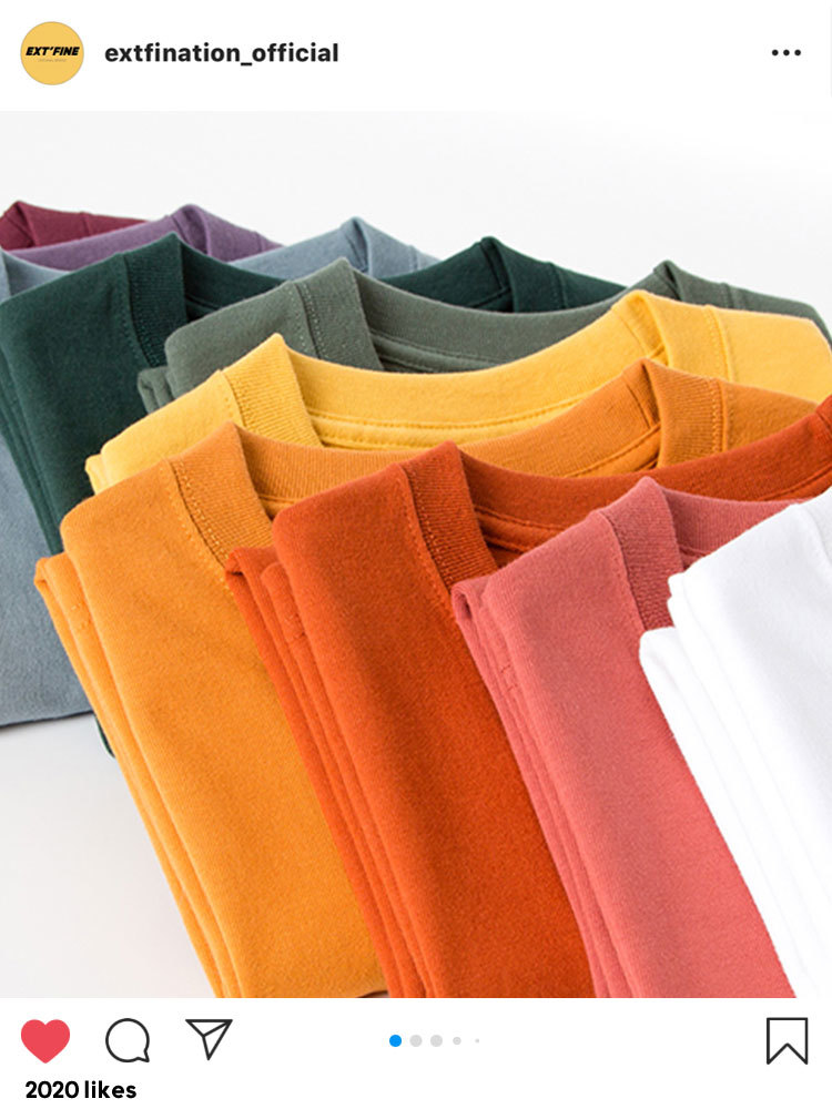 ExtFination | 6.1 Oz 100% Combed T-shirt Cotton Women Summer Casual Tshirt Tee Women Basic Harajuku Soft T Shirt 210306