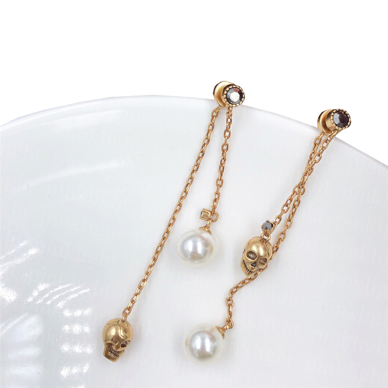 Designers Charm Earring Women Fashion Pearls Stud Double Skulls Punk Style Earrings Womens Stylish Studs Jewelry
Designers Charm Earring Women Fashion Pearls Stud Double Skulls Punk Style Earrings Womens Stylish Studs Jewelry