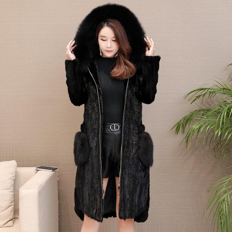 Women' Fur & Faux Real Piece Mink Coat With Collar Hood Genuine Ladies' Natural Jacket Outwera Long, Black
Women' Fur & Faux Real Piece Mink Coat With Collar Hood Genuine Ladies' Natural Jacket Outwera Long, Black