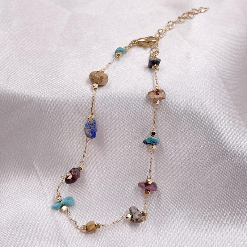 Anklets Natural Stone Foot Chain Women's Copper Electroplating 14K Real Gold Decoration Fashion Retro National Style Bracelet, Red;blue
Anklets Natural Stone Foot Chain Women's Copper Electroplating 14K Real Gold Decoration Fashion Retro National Style Bracelet, Red;blue