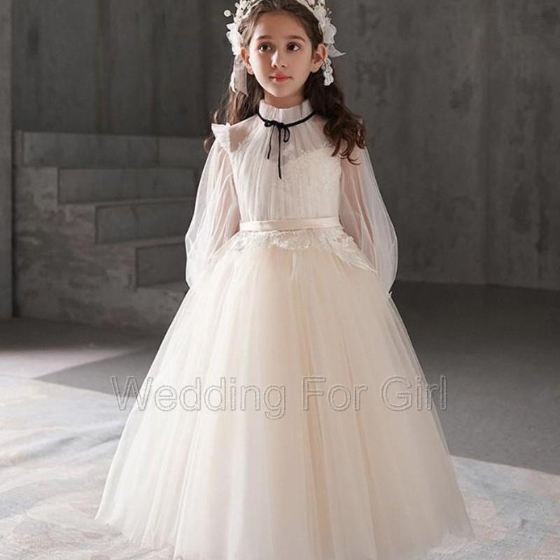 Girl's Dresses Light Champagne Vintage Flower Girl For Wedding Long Sleeve High Neck Puffy Tulle Kids Clothes Communion Ball Gowns, Red;yellow
Girl's Dresses Light Champagne Vintage Flower Girl For Wedding Long Sleeve High Neck Puffy Tulle Kids Clothes Communion Ball Gowns, Red;yellow