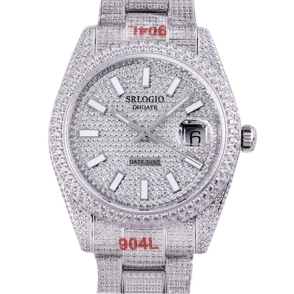Fashion Full Diamond Mens Watches 41mm Automatic Mechanical Watch Sapphire Mirror Stainless Steel Strap Waterproof Design Arabic Numerals, Slivery;brown
Fashion Full Diamond Mens Watches 41mm Automatic Mechanical Watch Sapphire Mirror Stainless Steel Strap Waterproof Design Arabic Numerals, Slivery;brown