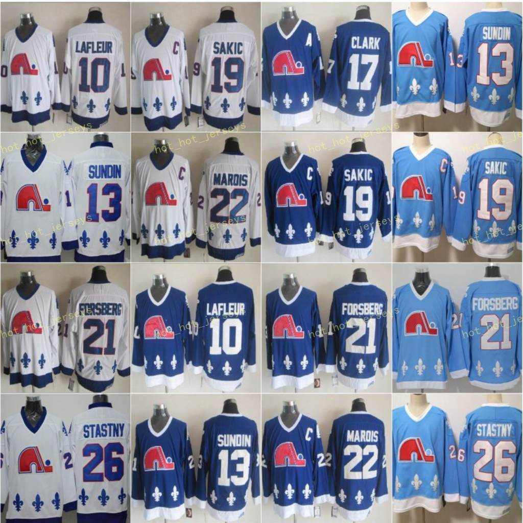 Quebec Nordiques Vintage 19 Joe Sakic Hockey Jerseys Baby Blue 21 Peter Forsberg 26 Peter Stastny 13 Mats Sundin 10 Guy Lafleur Stitched, Black;red
Quebec Nordiques Vintage 19 Joe Sakic Hockey Jerseys Baby Blue 21 Peter Forsberg 26 Peter Stastny 13 Mats Sundin 10 Guy Lafleur Stitched, Black;red