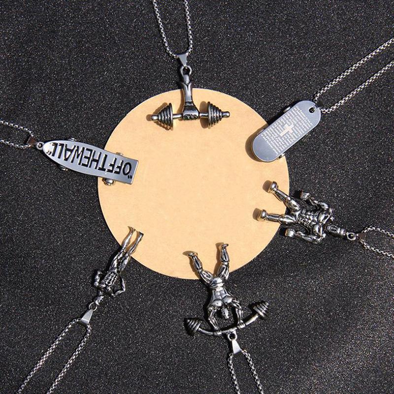 Pendant Necklaces Skateboard Barbell Muscle Fitness Men's Necklace Accessories Jewelry On The Neck For Men Women Fashion Choker, Silver
Pendant Necklaces Skateboard Barbell Muscle Fitness Men's Necklace Accessories Jewelry On The Neck For Men Women Fashion Choker, Silver
