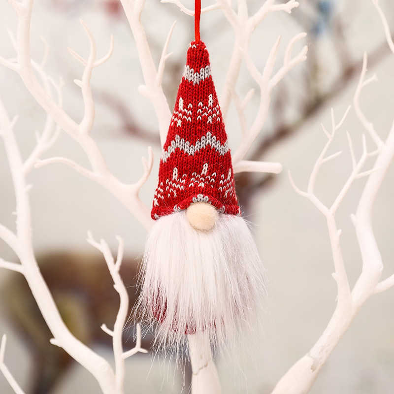 Handmade Christmas Gnomes Ornaments Plush Swedish Tomte Santa Figurine Scandinavian Elf Christmas Tree Pendant Decoration Home Decor DAW195
