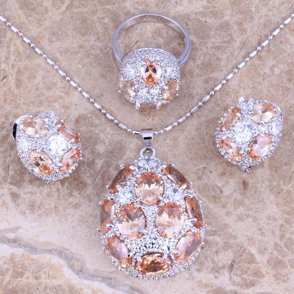 Earrings & Necklace Eye-Catching Morganite White CZ Silver Plated Jewelry Sets Pendant Ring Size 4 / 5 6 7 8 9 10 11 12 S0242, As pic
Earrings & Necklace Eye-Catching Morganite White CZ Silver Plated Jewelry Sets Pendant Ring Size 4 / 5 6 7 8 9 10 11 12 S0242, As pic