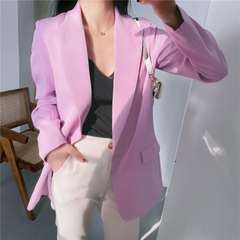 Hot Selling Autumn Women Slim Solid Color Long Sleeve Suit Fashion Elegant Suit Office Lady Blazer Coat Nice Pretty Tops