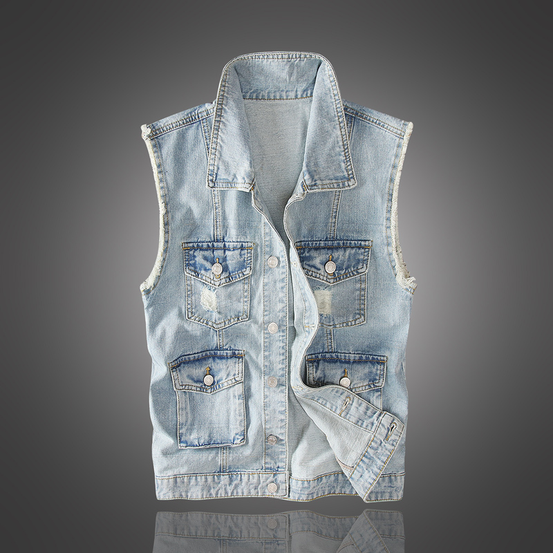 2021 New British Style Fashion Vest Retro Blue Multi Pockets Overall Ripped Denim Vests Men Streetwear Sleeveless Chaqueta Hombre 5hah
2021 New British Style Fashion Vest Retro Blue Multi Pockets Overall Ripped Denim Vests Men Streetwear Sleeveless Chaqueta Hombre 5hah