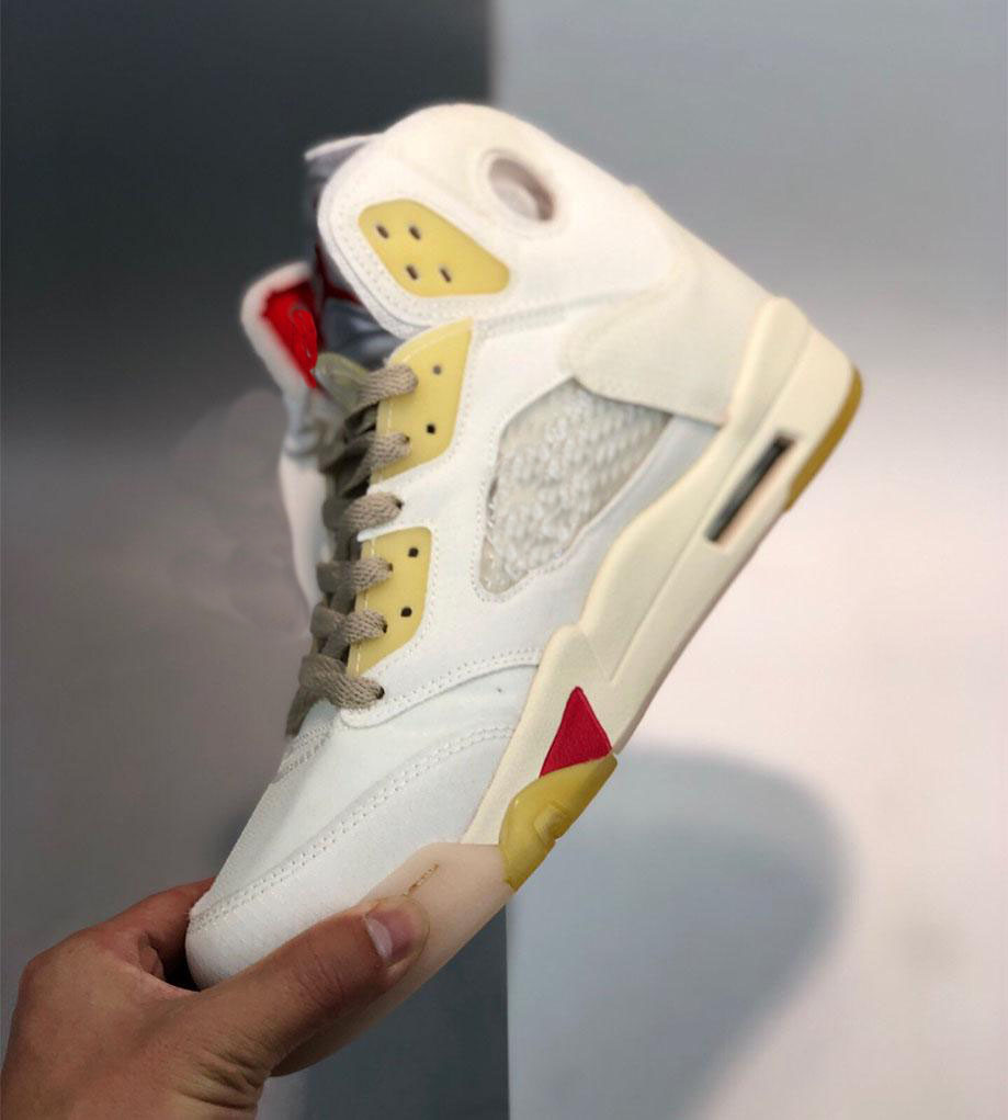 2021 New SP FIRE RED Jumpman 5 5s Men Women Basketball Shoes Mens Trainers MUSLIN Designer Sports Sneakers Golf Shoes, White;red
2021 New SP FIRE RED Jumpman 5 5s Men Women Basketball Shoes Mens Trainers MUSLIN Designer Sports Sneakers Golf Shoes, White;red