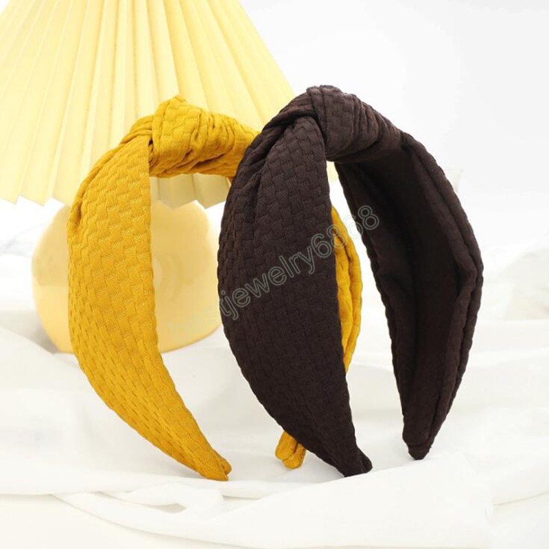 Fashion Autumn Winter Hairband For Women Center Knot Casual Headband Fabric Turban Hari Accessories