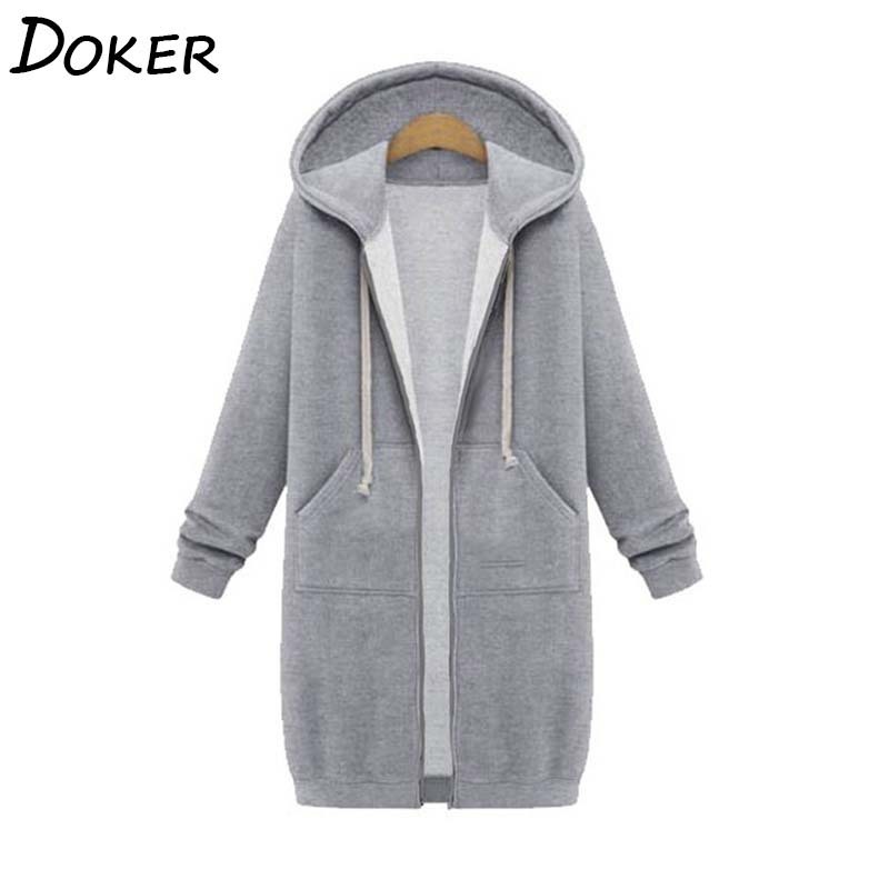 Autumn Winter Zipper Long Hoodies Coat Women Long Sleeve Oversized Sweatshirt Tops Fashion Vintage Sweatshirts Outwear 201202