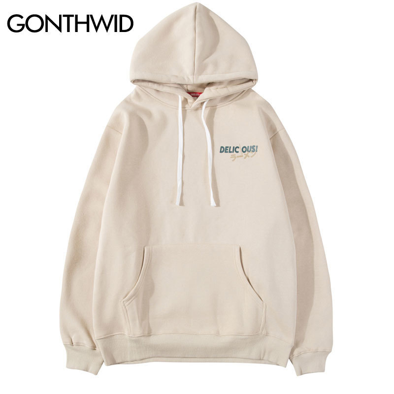 GONTHWID Puffer Fish Ramen Print Fleece Hoodies Hip Hop Casual Pullover Hooded Sweatshirt Men Harajuku Casual Fashion Streetwear 201103