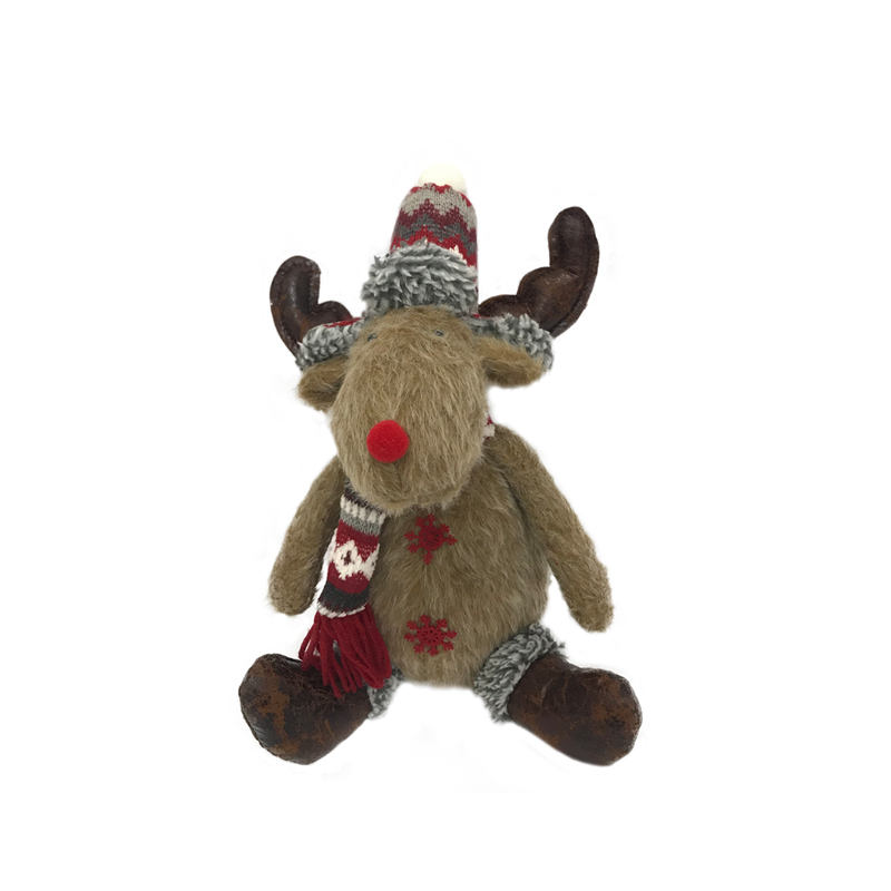 Christmas ornament Plush sitting deer elk Decorations Free shipping