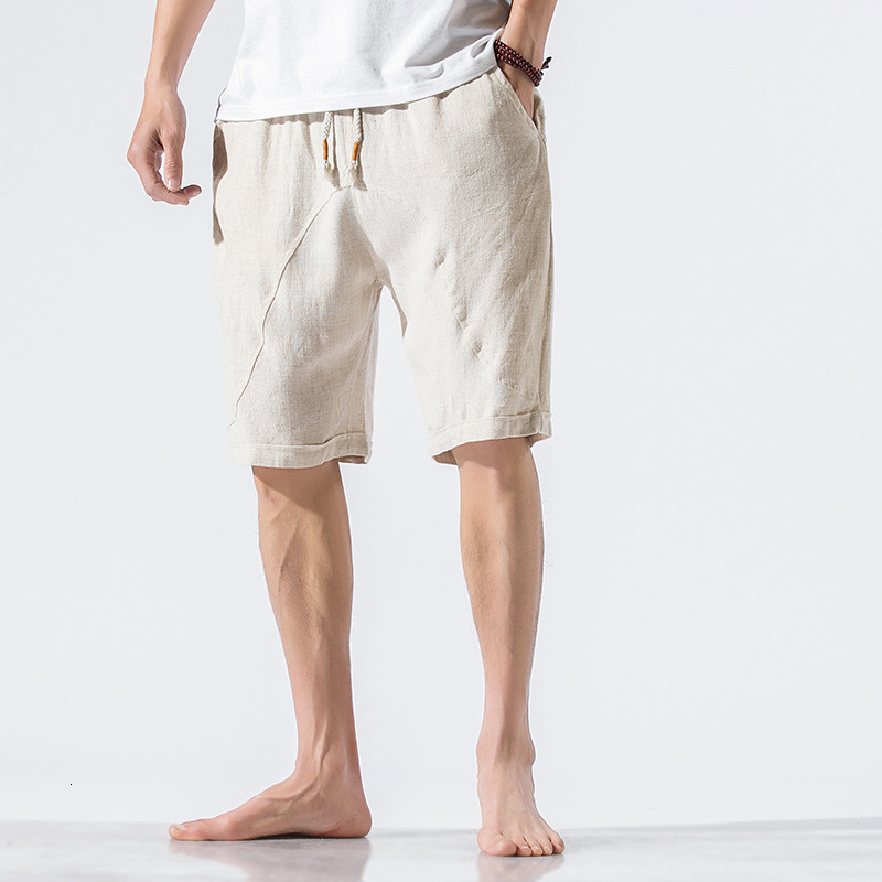 2021 Spring and Summer New Chinese Style Shorts Beach Linen Loose Casual Men's Pants, White;black
2021 Spring and Summer New Chinese Style Shorts Beach Linen Loose Casual Men's Pants, White;black