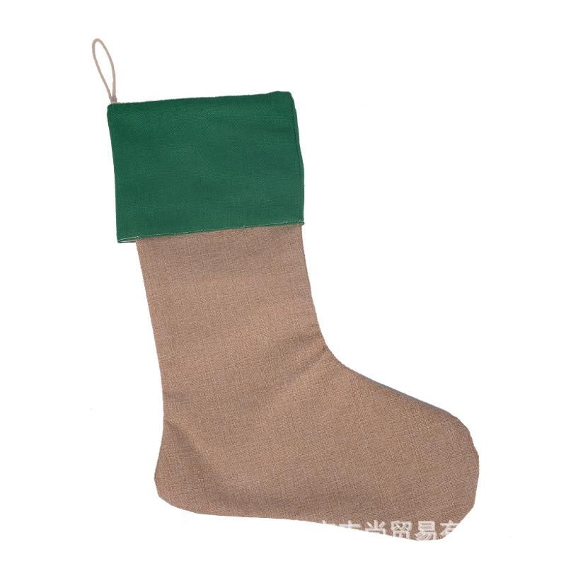 12*18inch high quality canvas Christmas stocking gift bags canvas Christmas Xmas Large Size Plain Burlap decorative socks bag