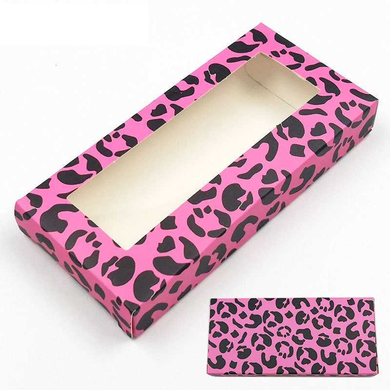 Leopard Eyelash Package Boxes Butterfly Printing False Eyelashes Packaging Rectangular Empty Eyelash Box Case Lashes Box Packaging