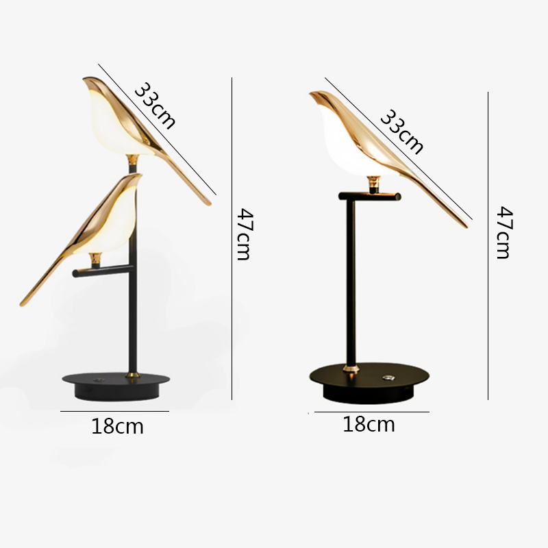 Modern LED table lamp Magpie bird model Reading lamp indoor lighting bedroom bedside living room for home decor desk lights