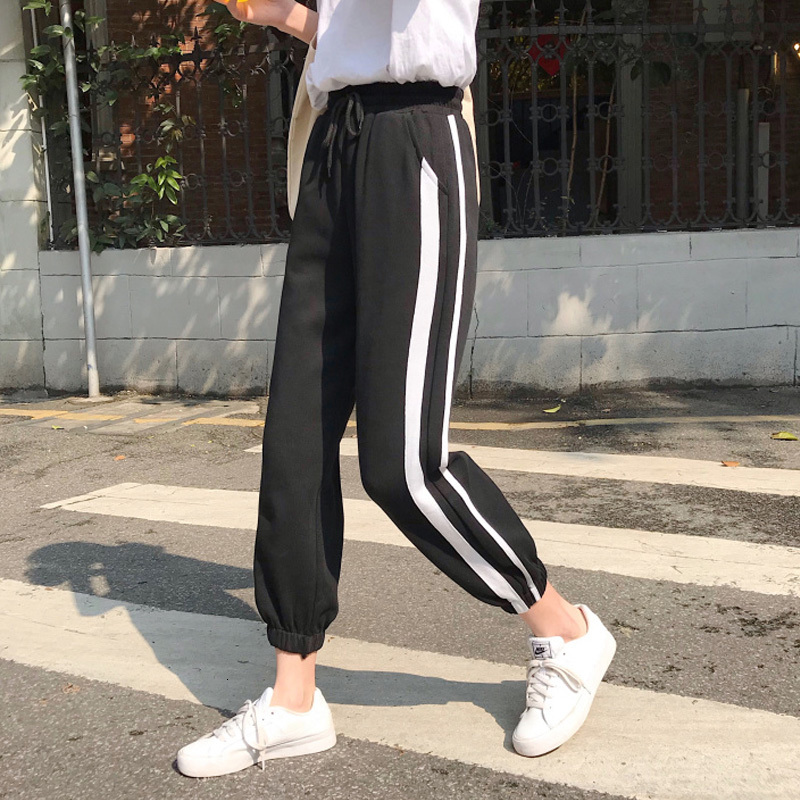 2021 New Spring Summer Trousers Stripe Women Student Harem Female Casual High Waist Crop Pants Joggers Sweatpants Vhlq, Gray
2021 New Spring Summer Trousers Stripe Women Student Harem Female Casual High Waist Crop Pants Joggers Sweatpants Vhlq, Gray