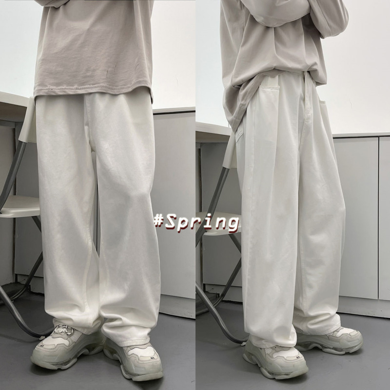 2021 New Spring Wide-leg Men's Fashion Retro Casual Jeans Men Streetwear Korean Loose Hip-hop Straight Denim Trousers Mens -xl Deny, White
2021 New Spring Wide-leg Men's Fashion Retro Casual Jeans Men Streetwear Korean Loose Hip-hop Straight Denim Trousers Mens -xl Deny, White
