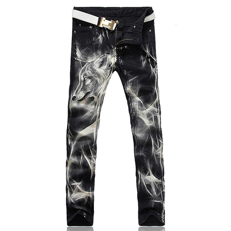 2021 New Men's Male Fashion Casual Wolf Print Stretch Denim Jeans Slim Black Painted Straight Pants Long Trousers Awwk, Beige
2021 New Men's Male Fashion Casual Wolf Print Stretch Denim Jeans Slim Black Painted Straight Pants Long Trousers Awwk, Beige