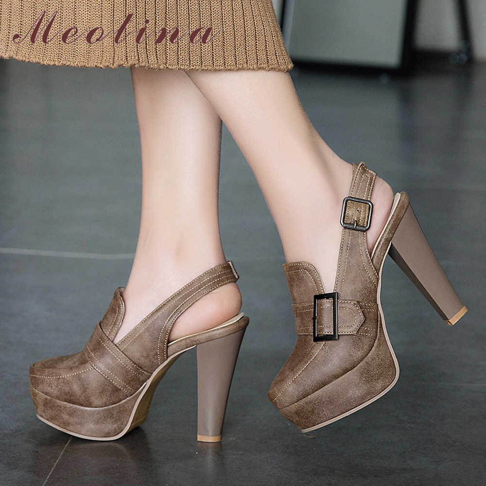 Meotina Women Pumps High Heels Buckle Platform Spike Heels Slingbacks Shoes Sexy Super High Heels Shoes Ladies Large Size 34-46 210608, Black 
Meotina Women Pumps High Heels Buckle Platform Spike Heels Slingbacks Shoes Sexy Super High Heels Shoes Ladies Large Size 34-46 210608, Black