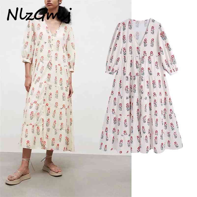 Dres Long Print Loose Plus Size Woman Elegant Robe V Neck Casual Ladies es 05 210628, As picture
Dres Long Print Loose Plus Size Woman Elegant Robe V Neck Casual Ladies es 05 210628, As picture