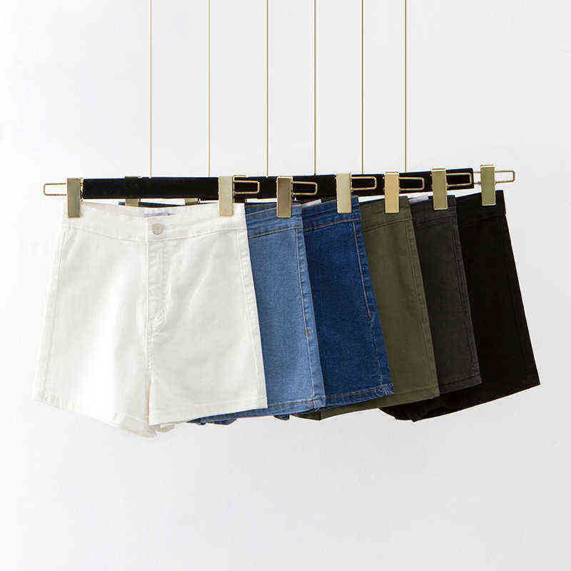 Large Size Sexy Denim Shorts Girl High Waist Thin Skinny Hips Stretch Leg Length Tight Jeans Women 211129