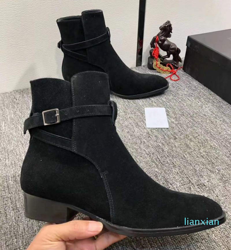 Men Combat Boots Dersert Shoes Cow Leather Fashion Short Martin Boost Mens Western Boots
