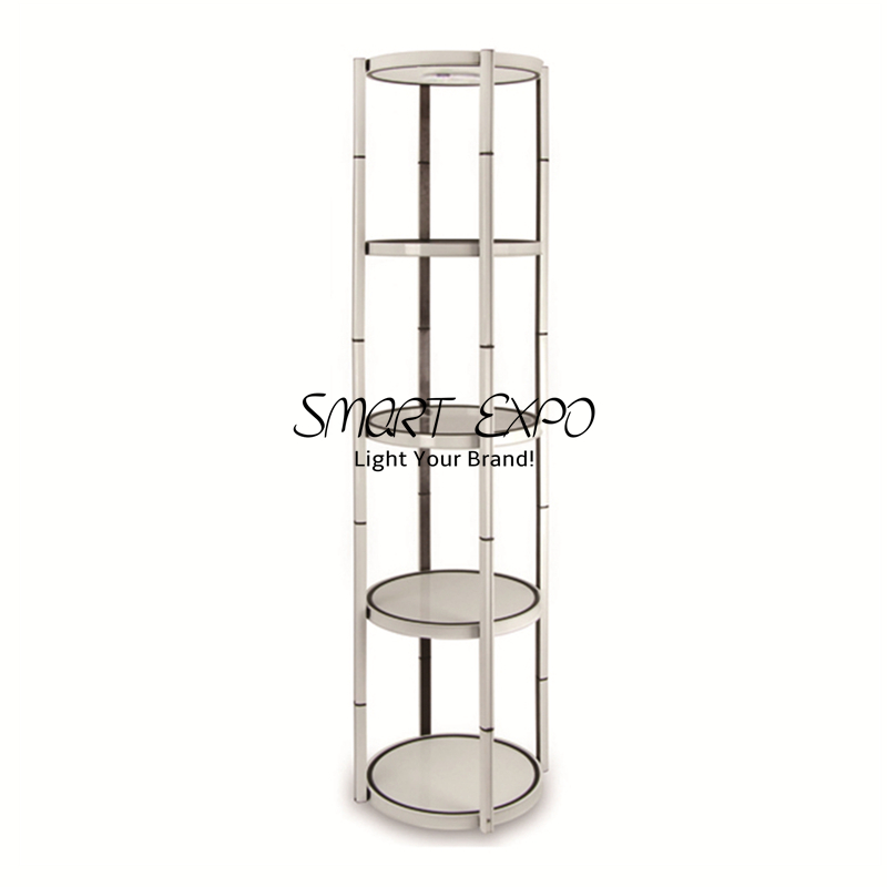 5-Layer Exhibit Twist Showcase Advertising Display with Folding Structure Top LED Light Easy Carry Bag
