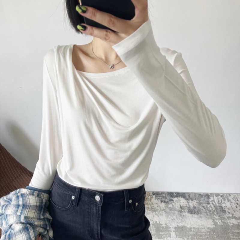 WOMENGAGA Spring Summer White Thin Off Shoulder Bottomed Tops Tees T-shirt Long Sleeve Top Female Korean T4UJ 210603
WOMENGAGA Spring Summer White Thin Off Shoulder Bottomed Tops Tees T-shirt Long Sleeve Top Female Korean T4UJ 210603