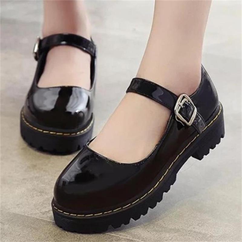 Dress Shoes Fashion Designer Women Round Toe Girls Mary Jane Buckle Strap Female Ladies Lolita For 2022, Black 
Dress Shoes Fashion Designer Women Round Toe Girls Mary Jane Buckle Strap Female Ladies Lolita For 2022, Black