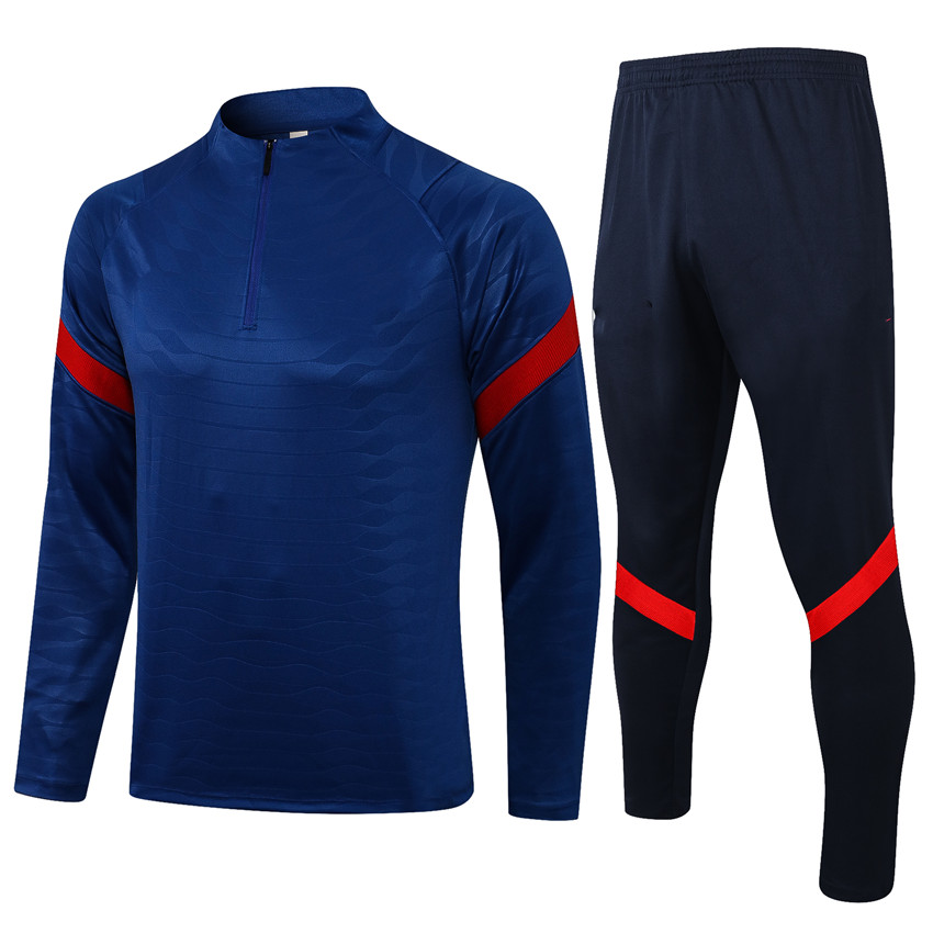 122 Half Pull Atletico Madrid Men's Football Training Sportswear Set, Gray