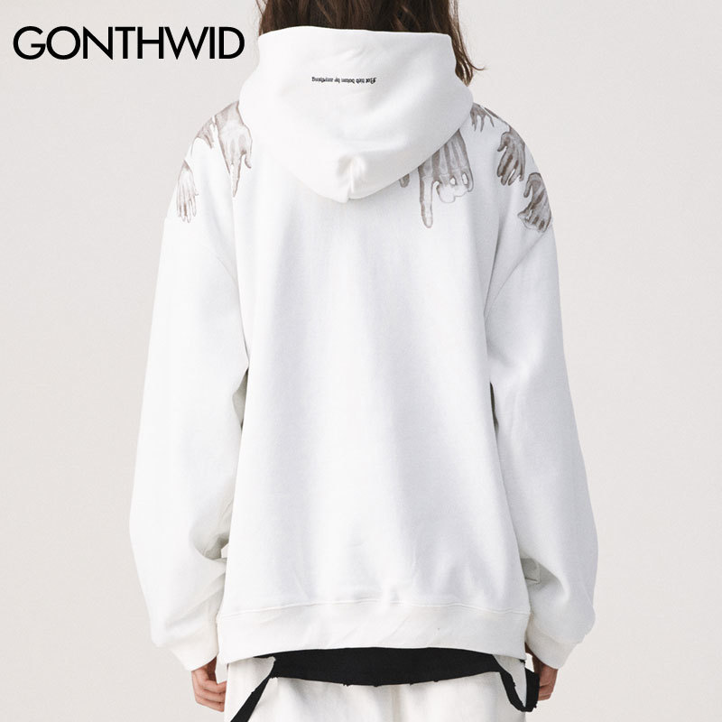 GONTHWID Hands Religion Sucks Print Fleece Hooded Sweatshirts Hoodies Hip Hop Punk Rock Streetwear Casual Tops Hipster Hoodie 201103