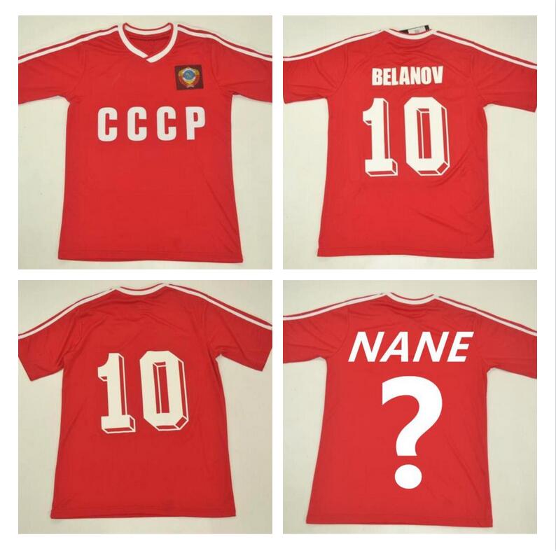 1986 1987 USSR home red soccer jersey CCCP #10 BELANOV Soviet Union retro 86 87 football shirt Vintage Classic commemorate antique uniform, No name no number
1986 1987 USSR home red soccer jersey CCCP #10 BELANOV Soviet Union retro 86 87 football shirt Vintage Classic commemorate antique uniform, No name no number