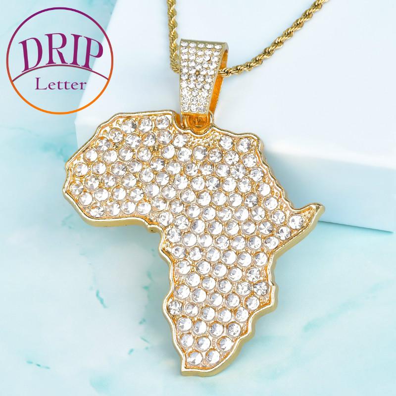 Pendant Necklaces African Map Necklace Gold Color Bling Rhinestone Crystal For Men Hip Hop Fashion Jewelry
Pendant Necklaces African Map Necklace Gold Color Bling Rhinestone Crystal For Men Hip Hop Fashion Jewelry