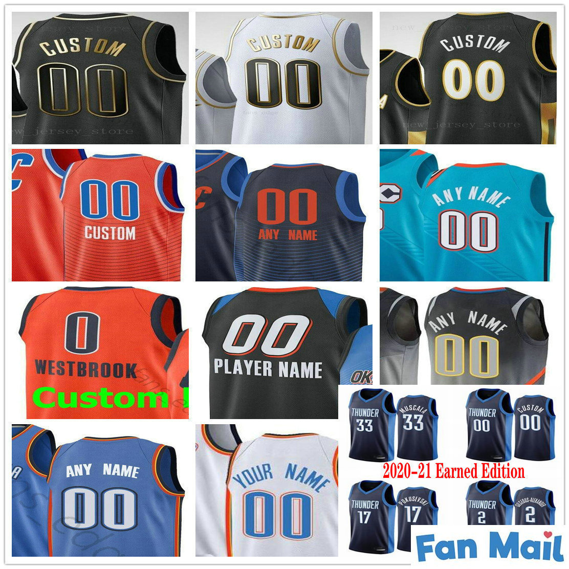 2020-21 Earned Edition Custom Printed Oklahoma City Shai Gilgeous-Alexander Pokusevski Thunder Luguentz Dort Bazley Men Woman Youth Jerseys, As picture
2020-21 Earned Edition Custom Printed Oklahoma City Shai Gilgeous-Alexander Pokusevski Thunder Luguentz Dort Bazley Men Woman Youth Jerseys, As picture