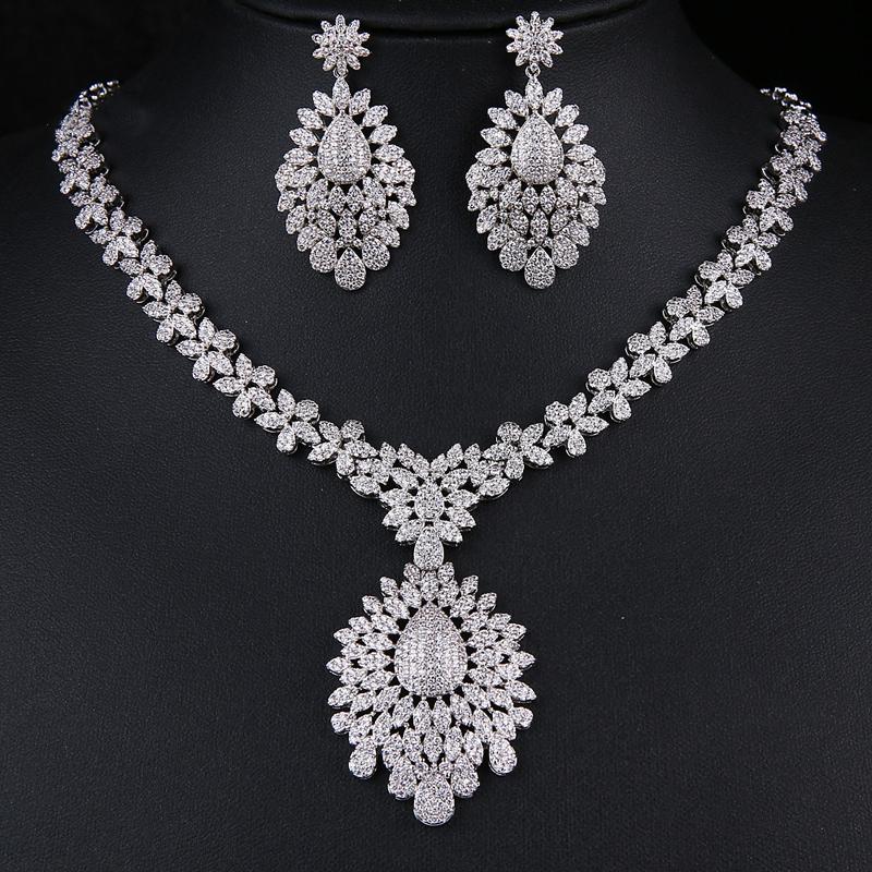 Earrings & Necklace GMGYQ Big Dangle Design Cubic Zirconia Necklaces And Bridal Jewelry Sets For Women Wedding Party Shiny Gift, Silver
Earrings & Necklace GMGYQ Big Dangle Design Cubic Zirconia Necklaces And Bridal Jewelry Sets For Women Wedding Party Shiny Gift, Silver