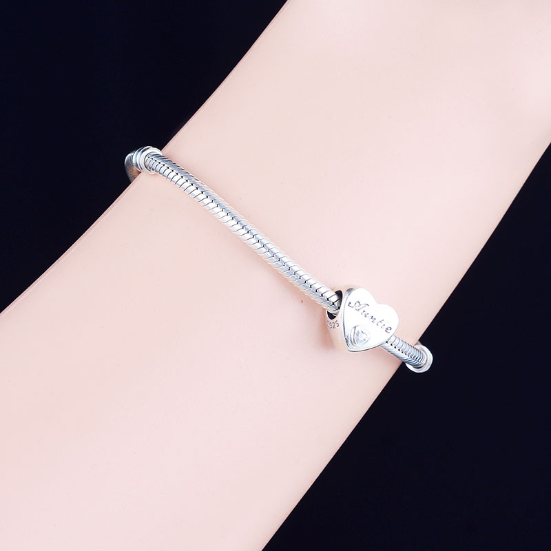 Fit Original Charm Bracelet 925 Silver Grandma Auntie Mother Best Friend Daughter Nanny Heart Bead Making Berloque 2021