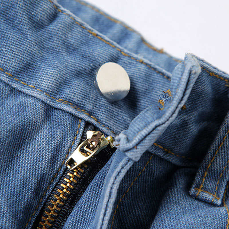 2XL Wide Leg Jeans Women Holes Ripped Hollow Out High Waist Zipper Fly Denim Blue Black Vintage Pants 210922