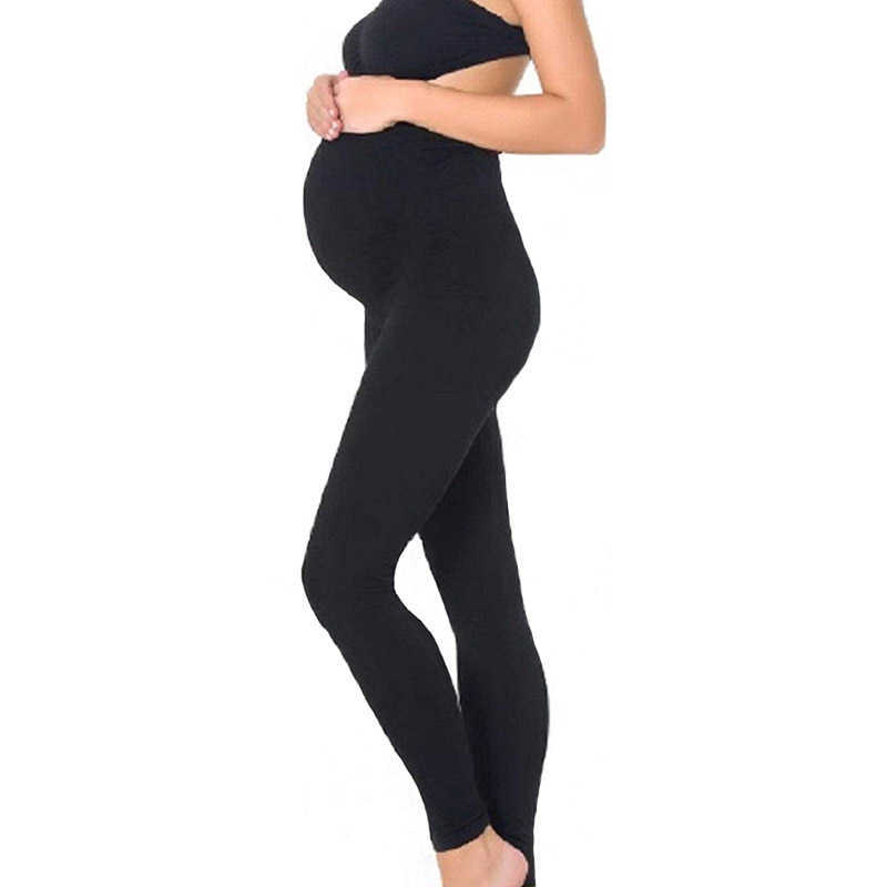 Spring and Summer Autumn Casual Solid High-rise Maternity Leggings for Bottoms Clothes 210528