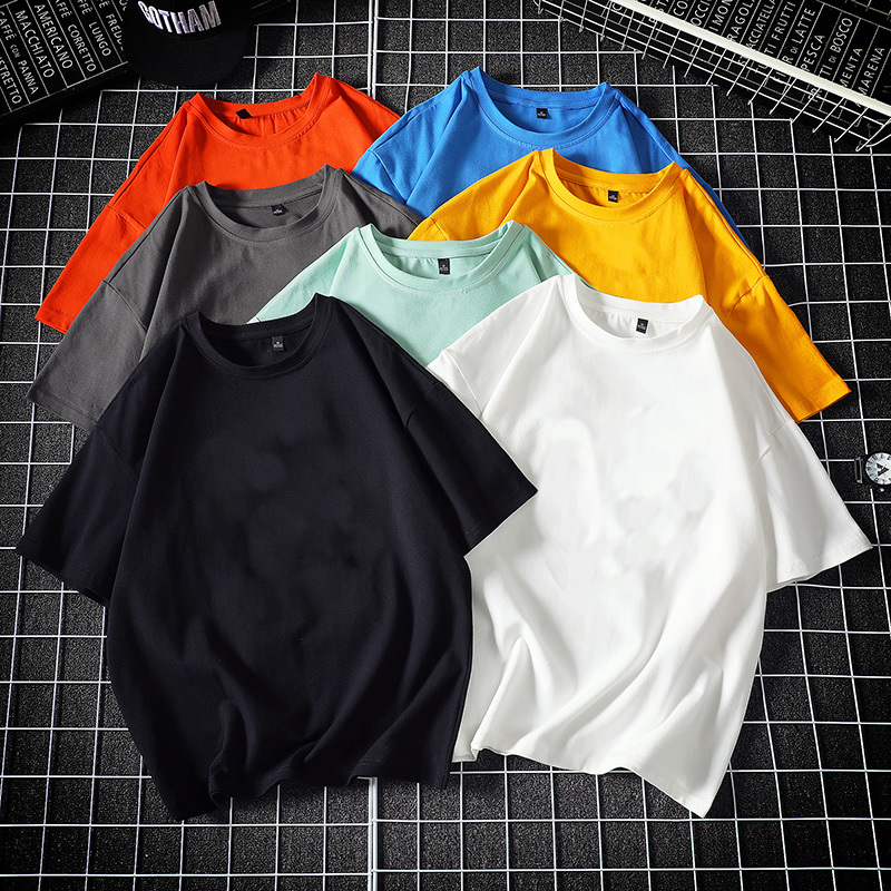 New Summer Men's 100% Cotton T-Shirt Solid Color Soft Touch Fabric Men's Basic Tops Tees Casual Men Clothing Plus Size 4XL 5XL 210225