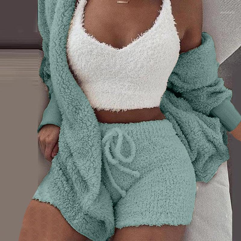 Running Sets Fashion Women's Autumn Winter Warm Plush Casual Sportswear Solid Colors Long Sleeves Coat Shorts Home 3 Piece Set#g4, Black;blue
Running Sets Fashion Women's Autumn Winter Warm Plush Casual Sportswear Solid Colors Long Sleeves Coat Shorts Home 3 Piece Set#g4, Black;blue