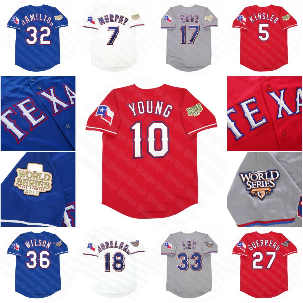 27 Vladimir Guerrero Texas 2010-2011 World Series Jersey Rangers Nelson Cruz Hamilton Kinsler Beltre 12 Odor 11 Darvish 35 Hunter Andrus David Murphy Young jerseys, 2011 /blue
27 Vladimir Guerrero Texas 2010-2011 World Series Jersey Rangers Nelson Cruz Hamilton Kinsler Beltre 12 Odor 11 Darvish 35 Hunter Andrus David Murphy Young jerseys, 2011 /blue
