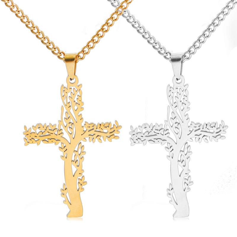Pendant Necklaces Fashion Stainless Steel Chain Necklace Jesus Cross Tree Of Life For Men Collar Hombre N047
Pendant Necklaces Fashion Stainless Steel Chain Necklace Jesus Cross Tree Of Life For Men Collar Hombre N047