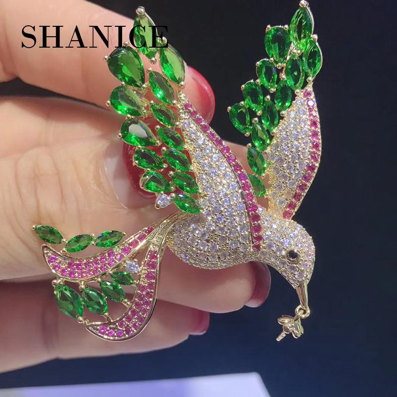 Pins, Brooches SHANICE Luxurious Green Bird Full Crystal Cubic Zirconia Trendy Plant Pearl Brooch Big Pins Hyperbole Ethnic Gift
Pins, Brooches SHANICE Luxurious Green Bird Full Crystal Cubic Zirconia Trendy Plant Pearl Brooch Big Pins Hyperbole Ethnic Gift