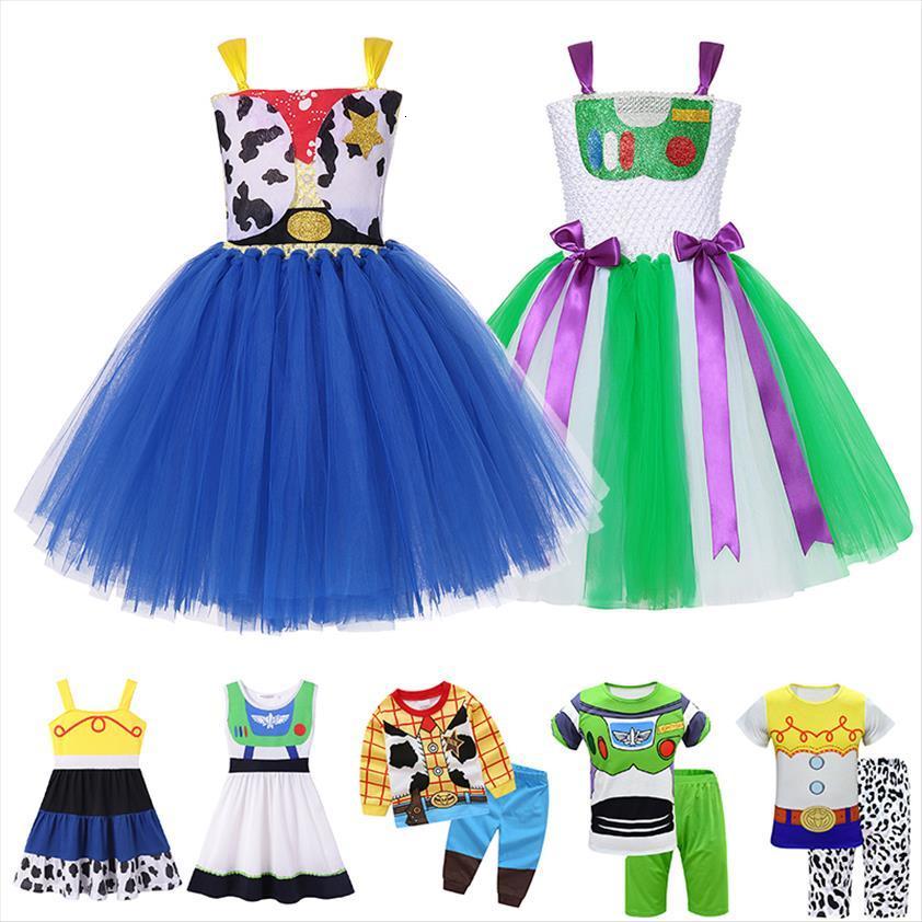 

Story Of Toy Girls Girl Dress Costume Cosplay Clothes Woody Buzz Lightyear Jessie Cowboy Forky Bo Peep Tutu, 13 buzz