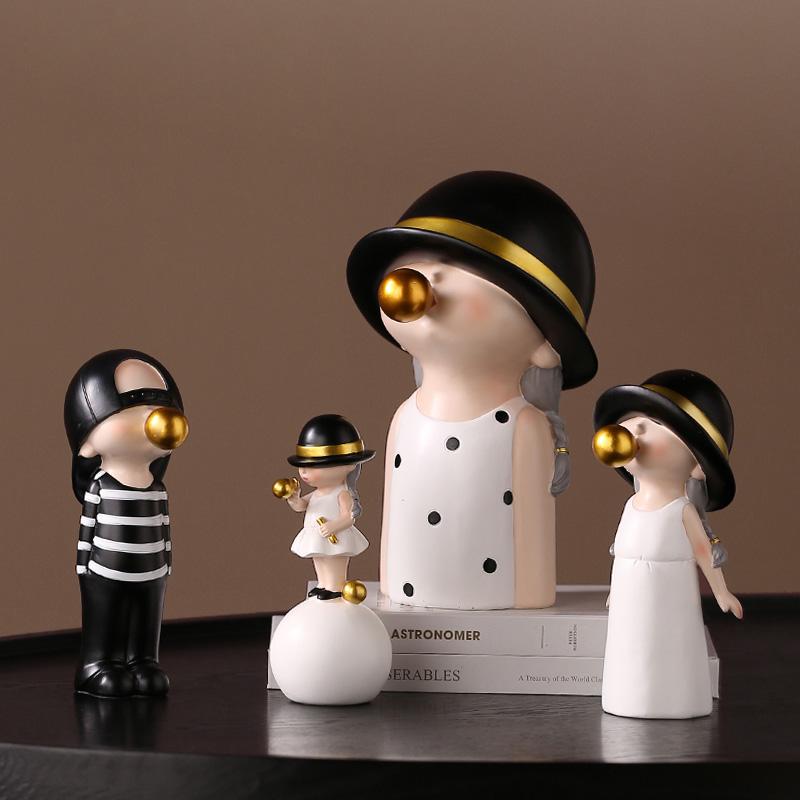Decorative Objects & Figurines Mordern Cute Resin Character Boys Grils Model Blowing Bubble Gum Statue For Living Room Decoration Gifts
Decorative Objects & Figurines Mordern Cute Resin Character Boys Grils Model Blowing Bubble Gum Statue For Living Room Decoration Gifts