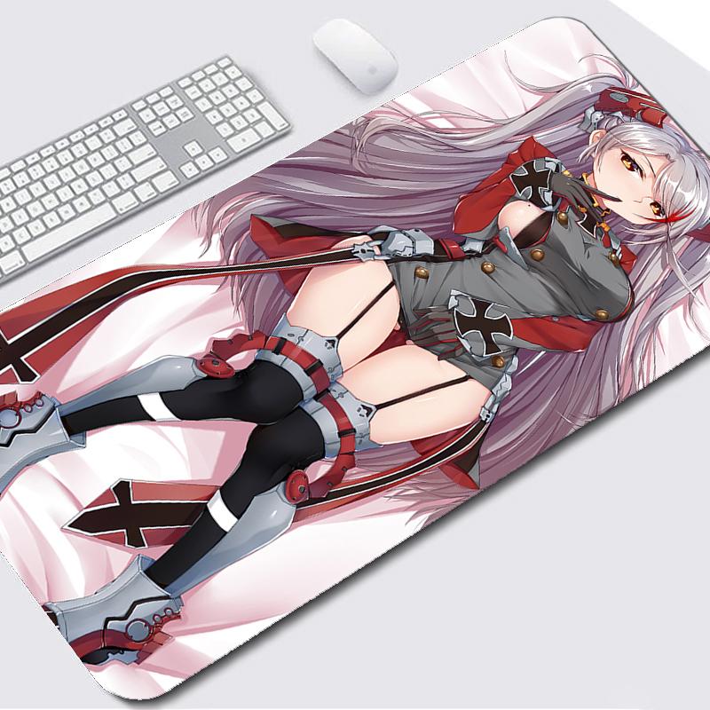 Mouse Pads & Wrist Rests Anime Sexy Lady Cute Girl Pad XXL Computer Mousepad For Gamer Office Rubber Lock Edge Thicker Keyboard Desk Mat