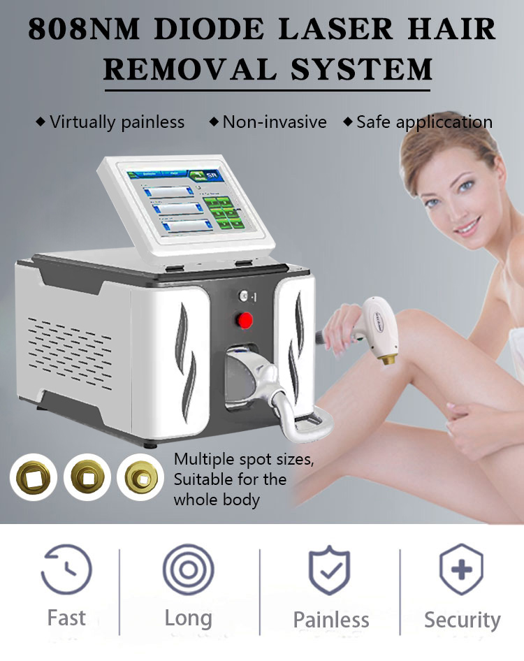 Professional Portable 808nm diode Laser Hair Removal Machine For All Skin depilation With 8 Inch True Color LED Touch Screen