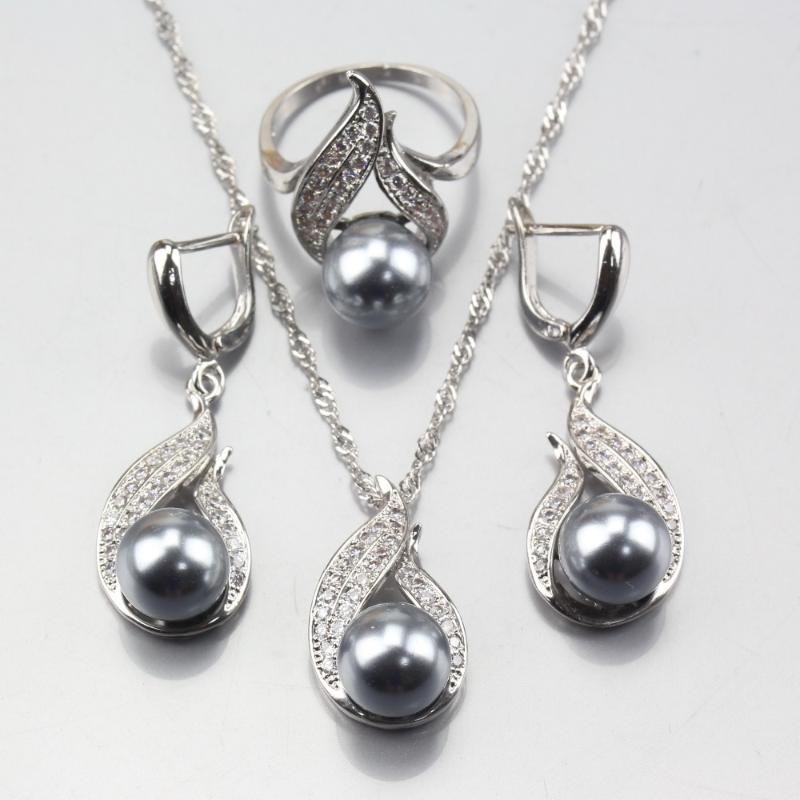 Earrings & Necklace 11.11 Selling Silver Color Gray Natural Pearl Jewelry Sets Pendant Ring For Women Costuming Decoration
Earrings & Necklace 11.11 Selling Silver Color Gray Natural Pearl Jewelry Sets Pendant Ring For Women Costuming Decoration